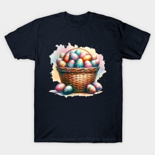 Easter Elegance Basket of Painted Eggs T-Shirt